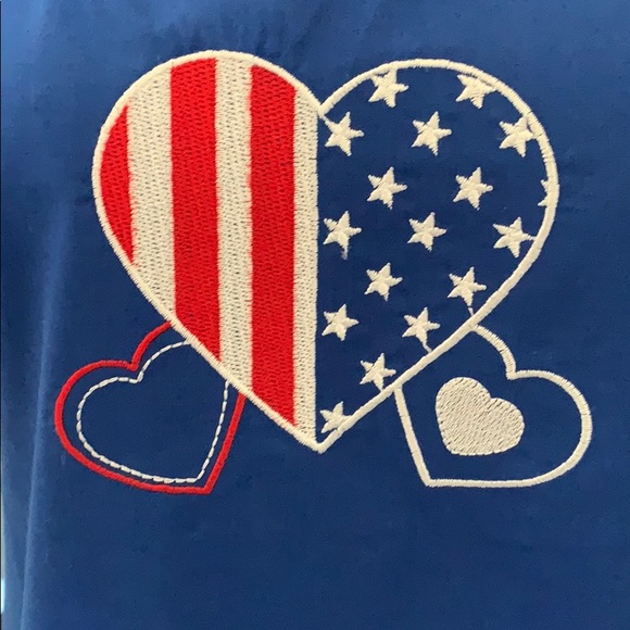 NWOT Collections ETC. Hearts & Flags Apron Sz Lrg - Picture 7 of 11